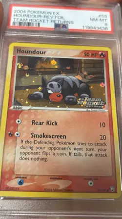 PSA 8 Houndour 2004 EX Team Rocket Returns 59/109 Reverse Holo Pokemon Stamped - Image 3