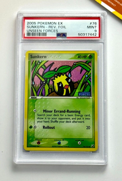 Pokemon PSA 9 Sunkern Reverse Foil #76 EX Unseen Forces 2005 English - Image 1