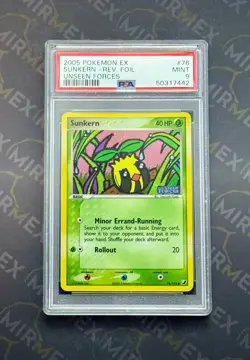 Pokemon PSA 9 Sunkern Reverse Foil #76 EX Unseen Forces 2005 English - Image 2