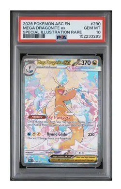 2026 POKEMON ASC EN-ASCENDED HEROES #290 MEGA DRAGONITE EX PSA 10 - Image 1