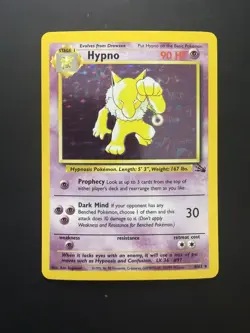 [NM] 1999 Pokemon TCG Hypno 8/62 Fossil Set Holo Rare Card Vintage - Image 1