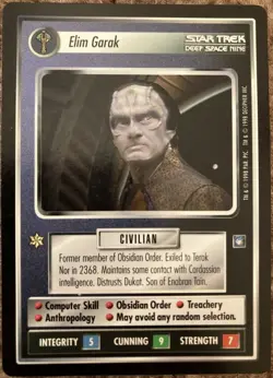 Elim Garak Star Trek CCG Card Game DS9 Rare LP - Image 1