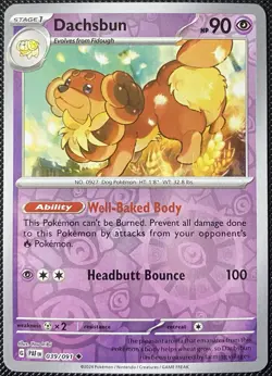 Dachsbun 039/091 SV: Paldean Fates Reverse Holo - Pokemon Card - Image 1