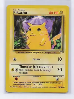 Pikachu 58/102 E3 Stamp Yellow Cheeks Base Set 1999 Pokemon Card HP - Image 1