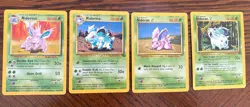 Vintage Pokemon Nidoran Evolution Lot (4 Cards) – Base Set & Jungle – 1999 WOTC - Image 1