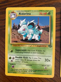 Vintage Pokemon Nidoran Evolution Lot (4 Cards) – Base Set & Jungle – 1999 WOTC - Image 4