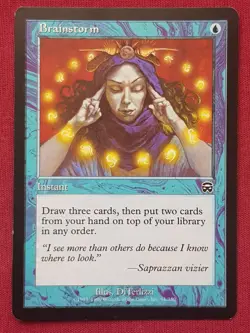 Magic The Gathering MERCADIAN MASQUES BRAINSTORM blue card MTG - Image 1