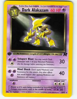 Dark Alakazam - 1st Edition - 18/82 Team Rocket - Pokemon TCG - 2000 - Image 1