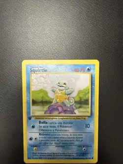 Pokemon Squirtle 63/102 Set Base Prima Edizione Wizards IT Carte Vintage - Image 1