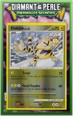 Elektek Reverse - DP03:Merveilles Secretes - 87/132 - Carte Pokemon Francaise - Image 1