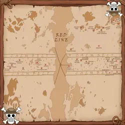 2 Player Cloth Game Mat - One Piece Grand Line World Map Playmat Stoff - Image 1