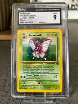 Vintage - CGC 9 MINT Venomoth Jungle Set 13/64 Holo Rare Pokemon Card 1999. - Image 1
