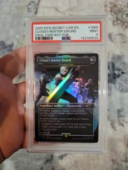 2025 MTG SECRET LAIR DROP FINAL FANTASY: WEAPONS-FOIL CLOUD'S BUSTER SWORD PSA 9 - Image 1
