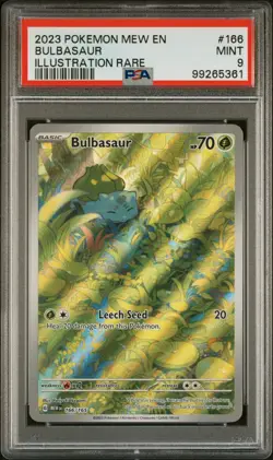 2023 POKEMON MEW EN-151 ILLUSTRATION RARE #166 BULBASAUR PSA 9 - Image 1