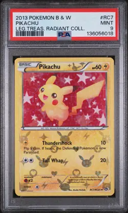 2013 POKEMON B&W LEGEND TREASURES RADIANT COLL #RC7 PIKACHU PSA 9 - Image 1