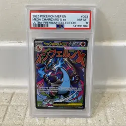 Pokemon Mega Charizard X ex (2025) Mega Evolution Promo 023 PSA 8 Holo - Image 1
