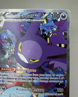 Team Rocket's Crobat ex 234/182 SIR, Destined Rivals, Full Art, Pokemon TCG, NM - Image 3