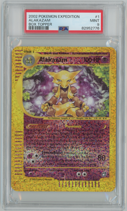 Alakazam 2002 Pokemon Expedition Reverse Holo Jumbo Box Topper #1 PSA 9 - Image 1