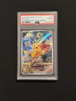 Pokemon Pikachu 001/Sv-p Scarlet Violet 2022 Chinese Promo PSA 8 - Image 1