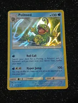 Pokemon TCG Politoed 25/145 SM Guardians Rising Reverse Holo Rare NM - Image 1