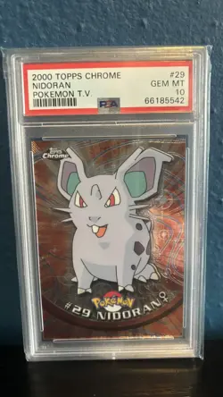 2000 TOPPS CHROME POKEMON T.V. #29 NIDORAN PSA 10 - Image 1