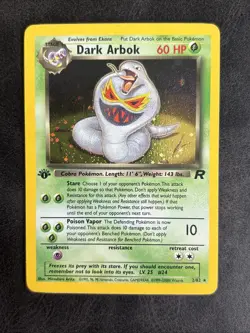 Pokemon TCG Dark Arbok Team Rocket 2/82 Holo 1st Edition Holo Rare - Image 1
