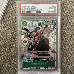 PSA 10 2024 ONE PIECE OP06 ENGLISH MANGA ALTERNATE ART #118 RORONOA ZORO - Image 1