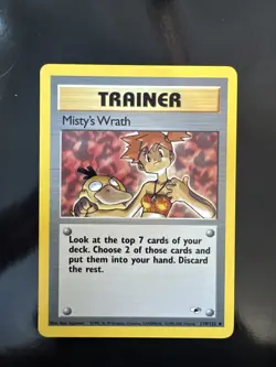 Pokemon TCG Trainer Misty's Wrath Gym Heroes 114/132 Unlimited Card NM - Image 1