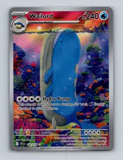 Wailord 162 2025 Pokemon Journey Together Illustration Rare Card NM+ (a1) - Image 1