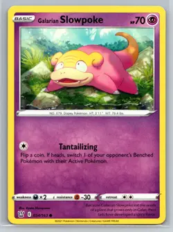 Galarian Slowpoke 054/163 Battle Styles Pokemon TCG Psychic Type Common Card - Image 1