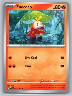 Fuecoco 023/182 Paradox Rift Pokemon Card Fire Type Basic Live Coal Ram Croc - Image 1