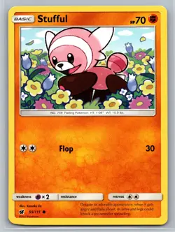 Stufful 55/111 Crimson Invasion Pokemon Card Fighting Type Basic Flop Attack - Image 1