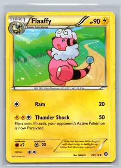 Flaaffy 39/114 XY Steam Siege Pokemon Card Electric Stage 1 Thunder Shock TCG - Image 1