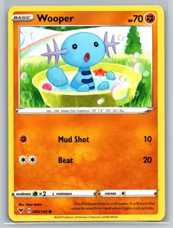 Wooper 083/185 Vivid Voltage Fighting Basic Pokemon TCG Collectible Card - Image 1