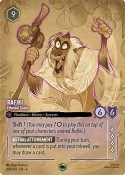 1x Rafiki - Ethereal Guide - 208/204 - Enchanted - Holofoil NM-Mint Disney Lorca - Image 1