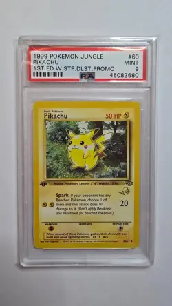 Pikachu - PSA 9 - 1st Edition Gold W Stamp - 60/64 Pokemon TCG - Image 1