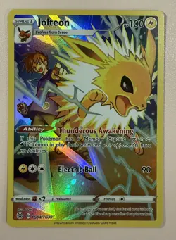 POKEMON TCG Jolteon TG04/TG30 Swsh09: Brilliant Stars Trainer Gallery Holo - Image 1