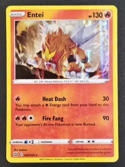 Entei 020/163 Sword & Shield: Battle Styles Holo Rare, Pokemon 2021 (LP/NM) - Image 1