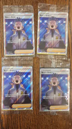Pokemon SEALED Boss's Orders SWSH251 + 132/172 Full Art Cosmos Holo Pack! - Image 1