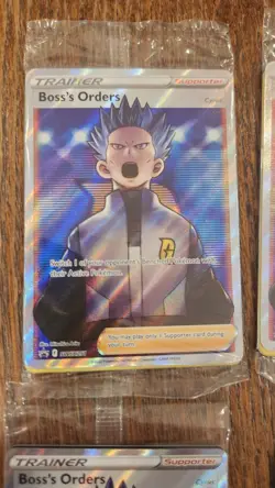 Pokemon SEALED Boss's Orders SWSH251 + 132/172 Full Art Cosmos Holo Pack! - Image 3