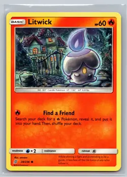 Litwick 28/236 Unified Minds Basic Fire-Type Find a Friend Common Pokemon TCG - Image 1