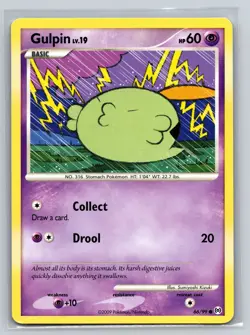 Gulpin 66/99 Platinum Arceus Psychic Basic Collect Drool Stomach Common TCG - Image 1