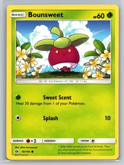 Bounsweet 18/149 Sun Moon Base Set Grass Basic Sweet Scent Fruit Common TCG - Image 1