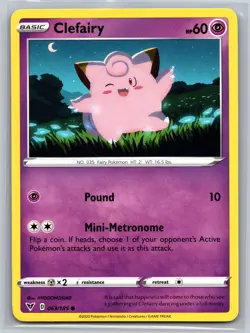 Clefairy 063/185 Vivid Voltage Psychic-Type Basic Fairy Pokemon TCG Collectible - Image 1