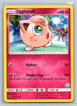 Jigglypuff 71/111 Rollout Double Slap Basic Fairy Pokemon TCG Crimson Invasion - Image 1