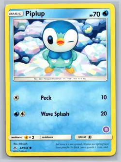 Piplup 32/156 Wave Splash Basic Water Pokemon TCG Ultra Prism Collectible - Image 1