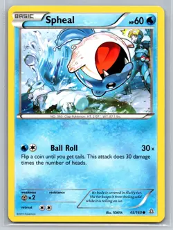 Spheal 45/160 Primal Clash Water-Type Clap Basic 60 HP Pokemon TCG 2015 - Image 1