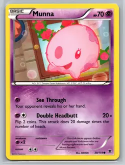 Munna 39/119 XY Phantom Forces Basic Psychic-Type See Through Common Pokemon TCG - Image 1