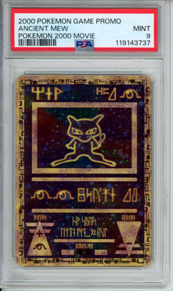 SWIRL 2000 POKEMON GAME MOVIE POKEMON 2000 MOVIE ANCIENT MEW PSA 9 - Image 1