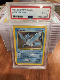 1999 Pokemon PSA 6 Articuno Holo Fossil #2 Pokemon TCG - Image 1